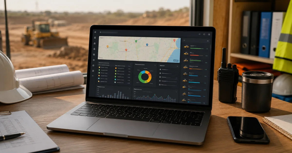 Painel web do app de abastecimento em obra sem hardware com consumo por máquina e obra