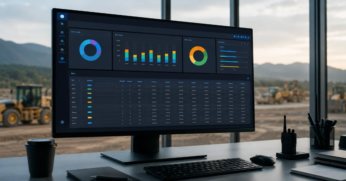 Painel web mostrando rateio de combustível por centro de custo no sistema de controle de abastecimento em obra